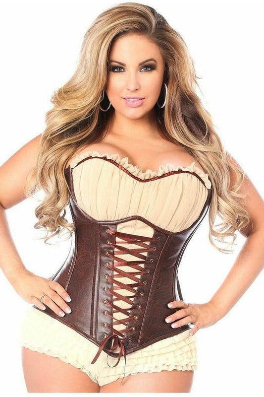 Top Drawer Faux Leather Steel Boned Ren Faire Corset Cosplay Costume 