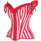 Top Drawer Red/White Striped Steel Boned Corset w/Straps - Daisy Corsets