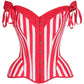 Top Drawer Red/White Striped Steel Boned Corset w/Straps - Daisy Corsets