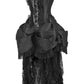 Top Drawer Steel Boned Black Lace Victorian Bustle Corset Dress - Daisy Corsets