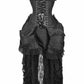 Top Drawer Steel Boned Black Lace Victorian Bustle Corset Dress - Daisy Corsets