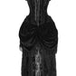 Top Drawer Steel Boned Black Velvet Victorian Bustle Corset Dress - Daisy Corsets