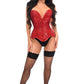 Top Drawer Steel Boned Red Sequin Plunge Neckline Overbust Corset - Daisy Corsets