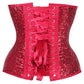 Top Drawer Steel Boned Red Sequin Plunge Neckline Overbust Corset - Daisy Corsets
