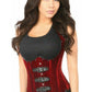 Top Drawer Steel Boned Red Velvet Underbust Corset w/Buckling - Daisy Corsets