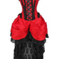 Top Drawer Steel Boned Red/Black Lace Victorian Bustle Corset Dress - Daisy Corsets