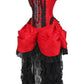 Top Drawer Steel Boned Red/Black Lace Victorian Bustle Corset Dress - Daisy Corsets