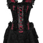 Top Drawer Steel Boned Red/Black Lace Victorian Corset Dress - Daisy Corsets