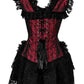 Top Drawer Steel Boned Red/Black Lace Victorian Corset Dress - Daisy Corsets