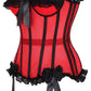 Top Drawer Steel Boned Red/Black Mesh Underwire Bustier Corset - Daisy Corsets