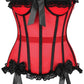 Top Drawer Steel Boned Red/Black Mesh Underwire Bustier Corset - Daisy Corsets