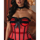 Top Drawer Steel Boned Red/Black Mesh Underwire Bustier Corset - Daisy Corsets