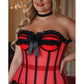 Top Drawer Steel Boned Red/Black Mesh Underwire Bustier Corset - Daisy Corsets