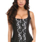Top Drawer White Satin w/Black Lace Overlay Steel Boned Corset w/Straps - Daisy Corsets