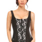 Top Drawer White Satin w/Black Lace Overlay Steel Boned Corset w/Straps - Daisy Corsets