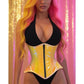 Top Drawer Yellow/Pink Holo Double Steel Boned Underbust Waist Cincher Corset - Daisy Corsets