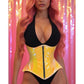 Top Drawer Yellow/Pink Holo Double Steel Boned Underbust Waist Cincher Corset - Daisy Corsets