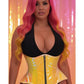 Top Drawer Yellow/Pink Holo Double Steel Boned Underbust Waist Cincher Corset - Daisy Corsets