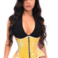 Top Drawer Yellow/Pink Holo Double Steel Boned Underbust Waist Cincher Corset - Daisy Corsets