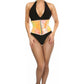 Top Drawer Yellow/Pink Holo Steel Boned Mini Cincher - Daisy Corsets