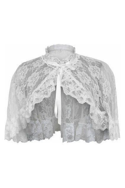 White Lace Cape - Daisy Corsets