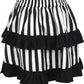 White/Black Striped Ruched Bustle Skirt - Daisy Corsets