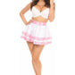 White/Pink Satin 2 Layer Skirt - Daisy Corsets