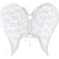 White/White Faux Leather & Lace Angel Wing Body Harness - Daisy Corsets