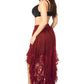 Wine High Low Lace Skirt - Daisy Corsets