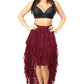 Wine High Low Lace Skirt - Daisy Corsets