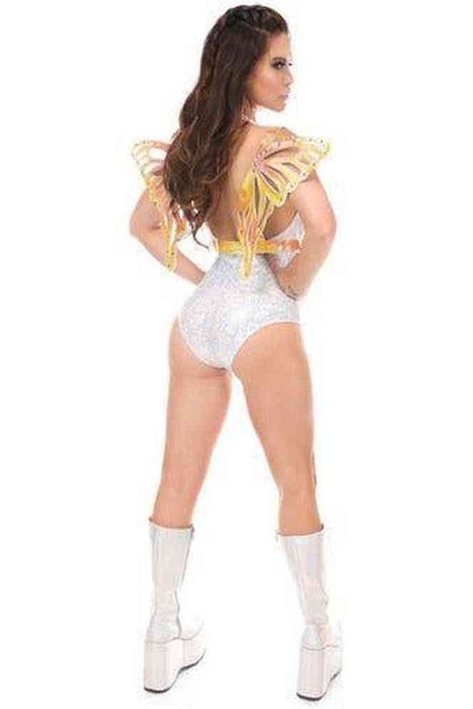 Yellow/Pink Holo Large Butterfly Wing Body Harness - Daisy Corsets