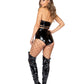 3888 - 1pc Latex High-Waisted Shorts with Zipper Closure