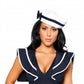 H105-Sailor Hat with Blue Bow Sailor Hat with Blue Bow Accessories Halloween Costumes Cosplay Hip Crypt Roma Costume Pinup Sailor 