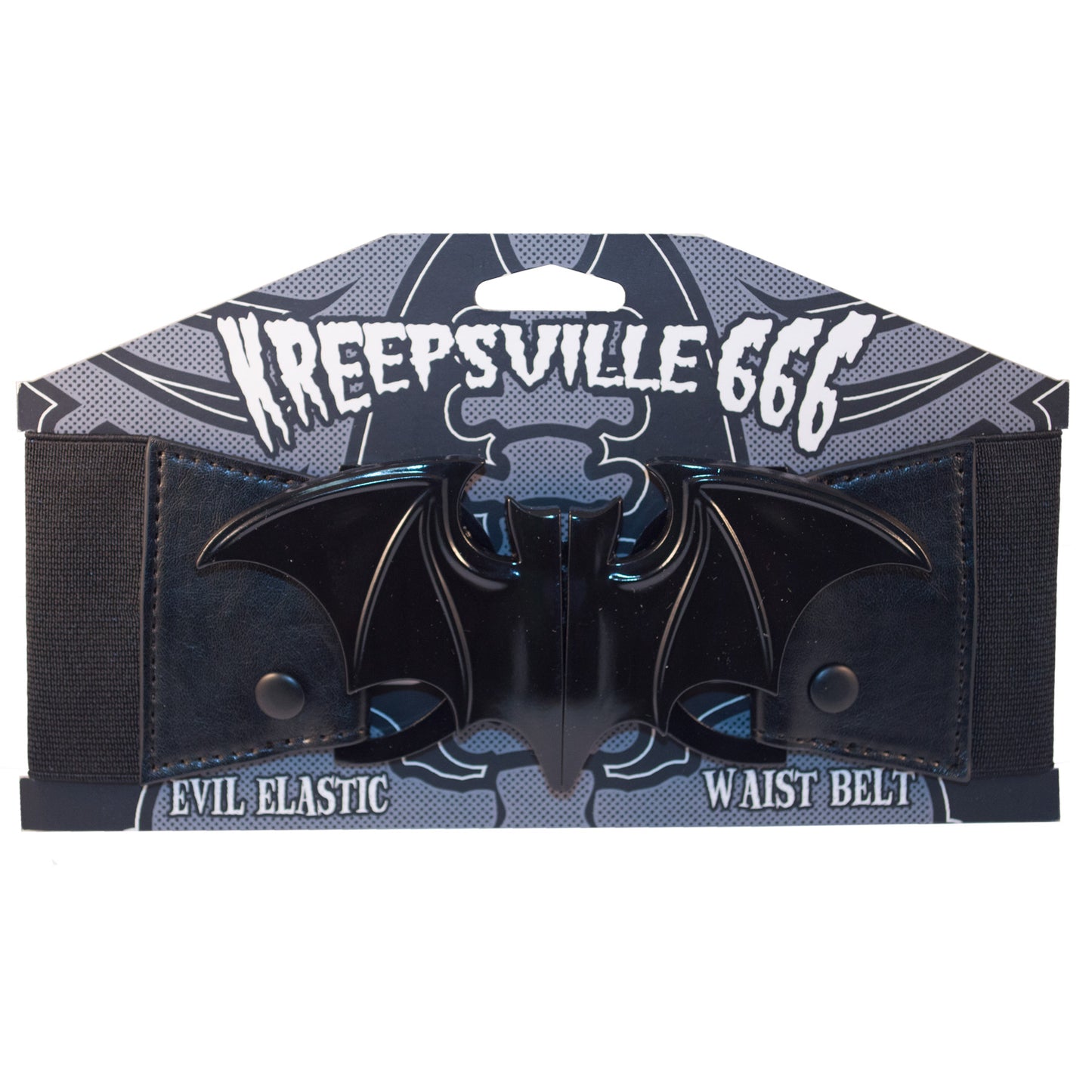 Elastic Waist Belt Bat Black Goth Hip Crypt Kreepsville