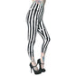 Stripe White Distressed Capri Leggings