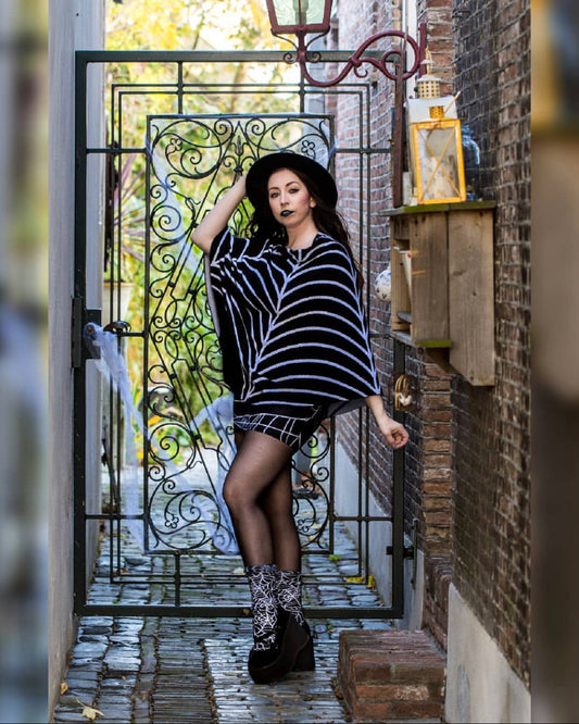 Tangled Web We Weave Poncho Knit Sweater