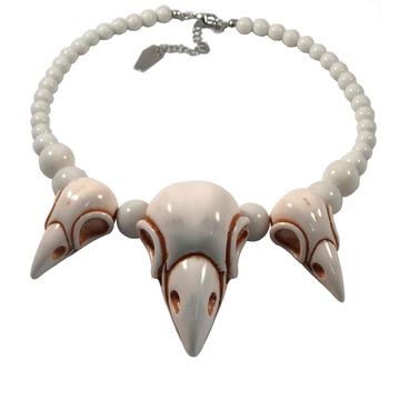 Crow Skull Collection Necklace White