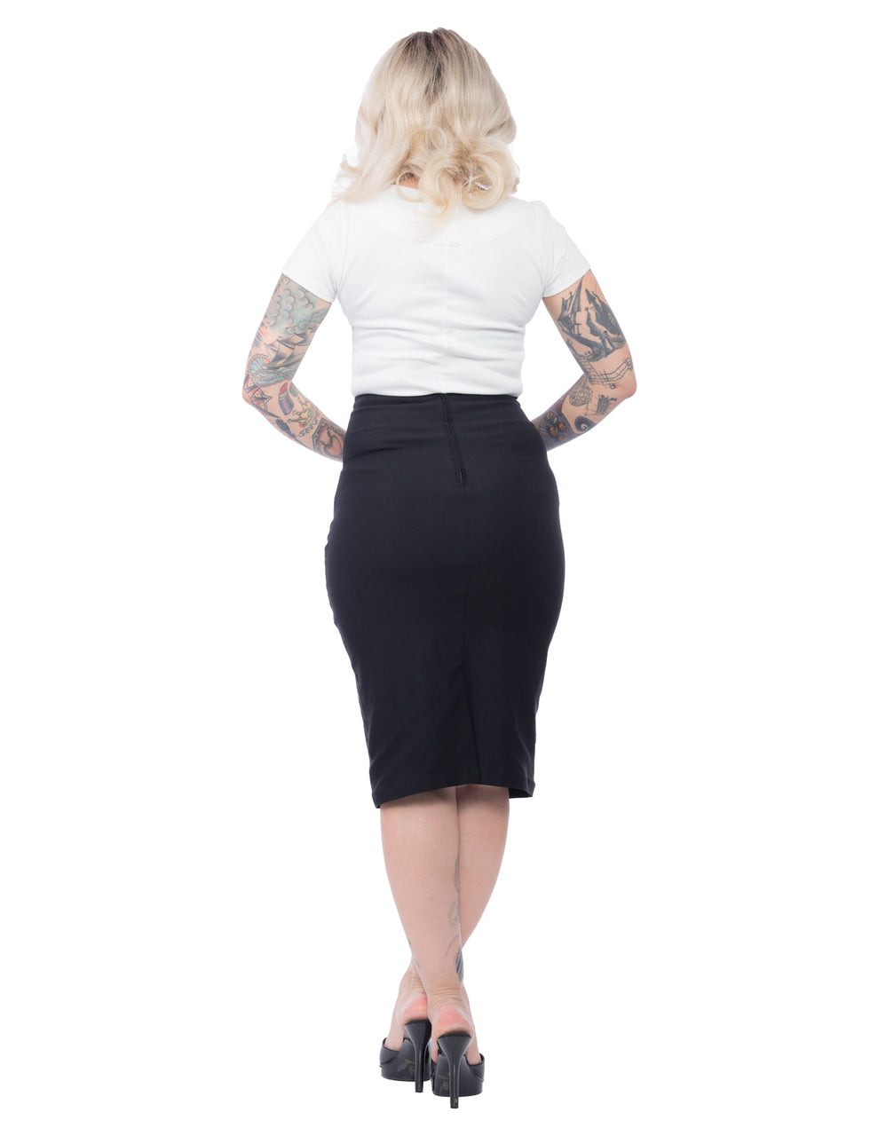 Vivian Wiggle Skirt in Black/White