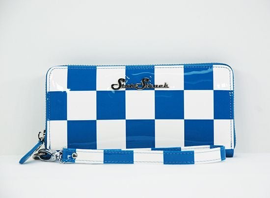Jetson Blue /White Checkerboard Wallet/Wristlet