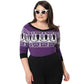 Unique Vintage Plus Size Purple Coffins & Cats Fair Isle Pattern Scully Sweater