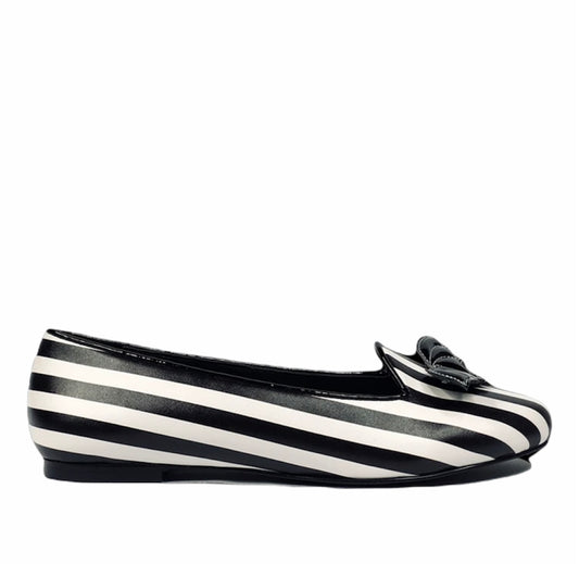 Lydia Bat Striped Flat
