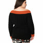 Unique Vintage Black & Burnt Orange Off Shoulder Allen Sweater