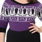 Unique Vintage Plus Size Purple Coffins & Cats Fair Isle Pattern Scully Sweater