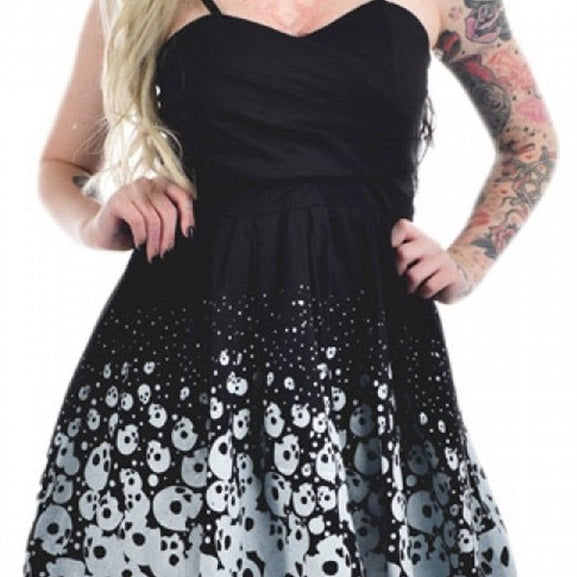 skull retro dress Skull Print Vintage Dress for Women Long Sleeve Gothic Halloween Dress A Line Retro Party Swing Dresses